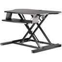 Convertidor Escritorio de Pie y Sentado de Esquina - con Bandeja para Teclado - con Superficie de 89cm x 53cm - Escritorio Ergonómico de Altura Ajustable - para Dos Monitores