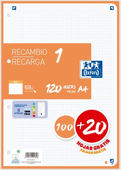 [400158163] 400158163 papel de cuaderno 210 x 297 mm (A4) 120 hojas