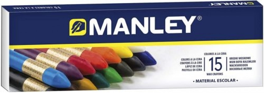 [MNC00055] Estuche 15 ceras manley blandas colores surtidos