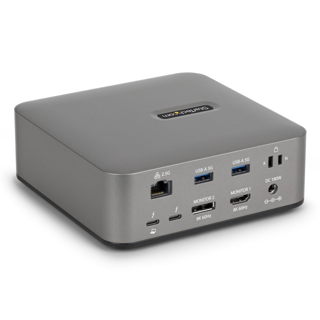 Docking Station Universal Thunderbolt 5 - 4K 144Hz/8K 60Hz - 120Gbps de Pico de Ancho de Banda - Carga PD 140W para Portátiles - 30W de Carga para Móviles - USB 10Gb - LAN Ethernet 2,5G