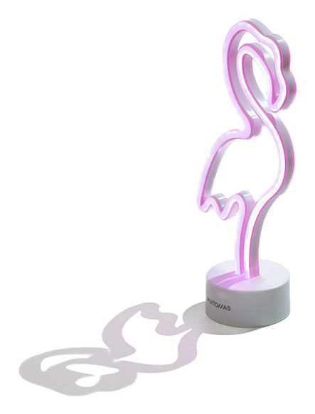 [NEONTFLAMINGO] NEONTFLAMINGO lámpara de mesa Bombilla(s) no reemplazable(s) Neon Blanco