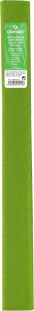 Paq/10 rollo continuo papel crespon 50x250cm verde primavera 32g