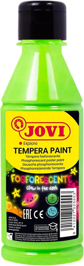 [51917] BOTELLA TEMPERA FOSFORESCENTE VERDE 250ML