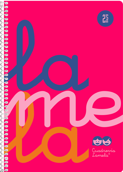 [7CTP002R] Cuaderno espiral 4º 80 hojas 90g 2,5mm rosa cuadrovia polipropileno flúor