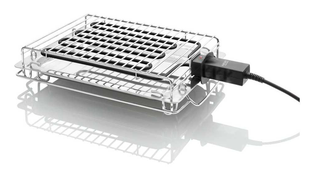 [GR-240.013B] New Alabama Parrilla Mesa Eléctrico Plata, Negro 2400 W