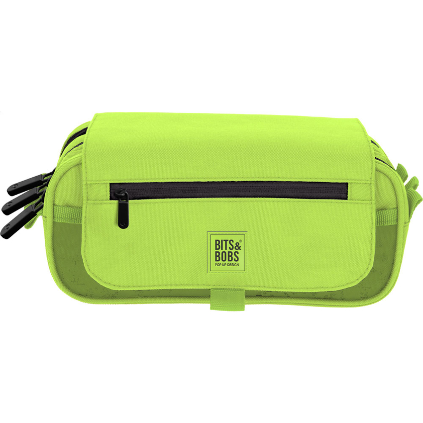 PORTATODO TRIPLE CON SOLAPA B&amp;B FLUOR P VERD 22,5x12x14cm