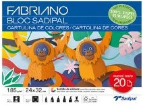 [S0400012] Bloc manualidades 20 cartulinas colores surtidos 32x24cm