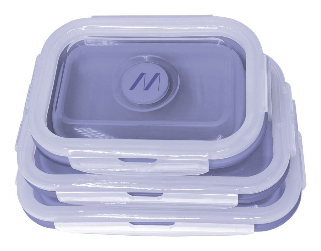 [LUNCHBOXSETVL] LUNCHBOXSETVL fiambrera Conjunto de fiambrera y bidón reutilizable Plástico, Silicona Violeta 3 pieza(s)