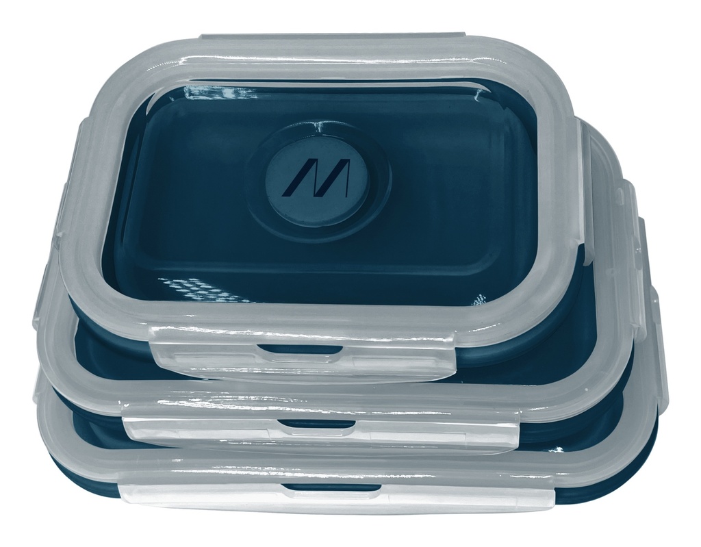 [LUNCHBOXSETBL] LUNCHBOXSETBL fiambrera Conjunto de fiambrera y bidón reutilizable Plástico, Silicona Azul 3 pieza(s)