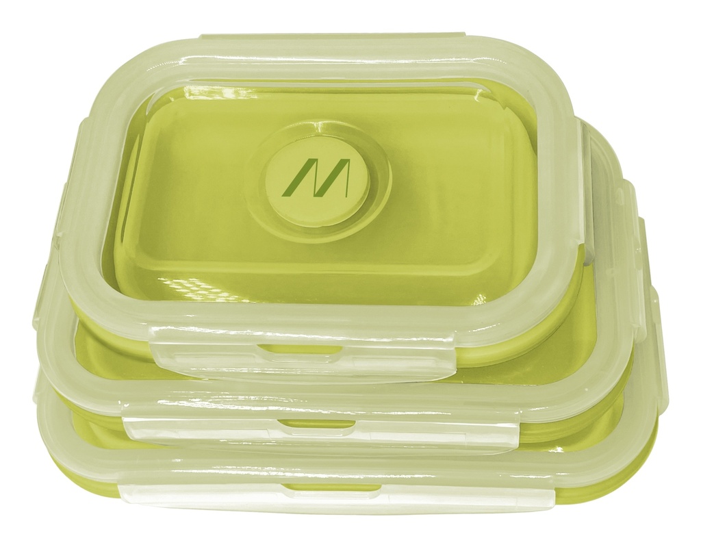 [LUNCHBOXSETGN] LUNCHBOXSETGN fiambrera Conjunto de fiambrera y bidón reutilizable Plástico, Silicona Verde 3 pieza(s)