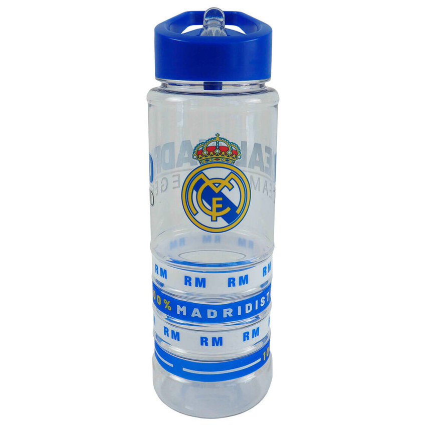 BOTELLA 700ML CON 4 PULSERAS DE SILICONA REAL MADRID