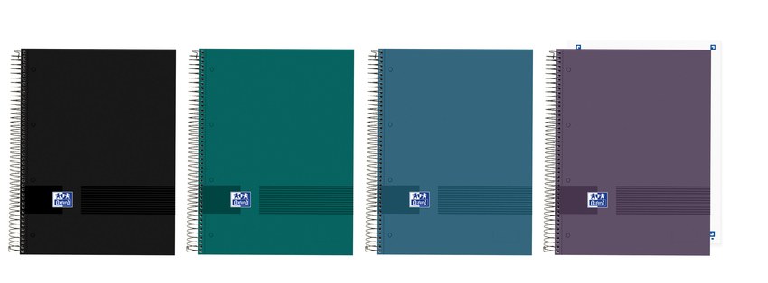 Paq/5 cuaderno espiral a4+ 120h 90g liso microperforado ebook5 oxford&amp;you colores neutros