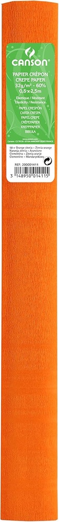 PAQ/10 ROLLO CONTINUO PAPEL CRESPON 50X250CM MANDARINA 32G