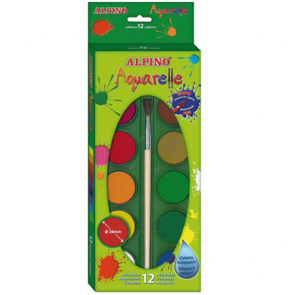 [AQ000001] ESTUCHE 12 ACUARELAS ALPINO COLORES SURTIDOS