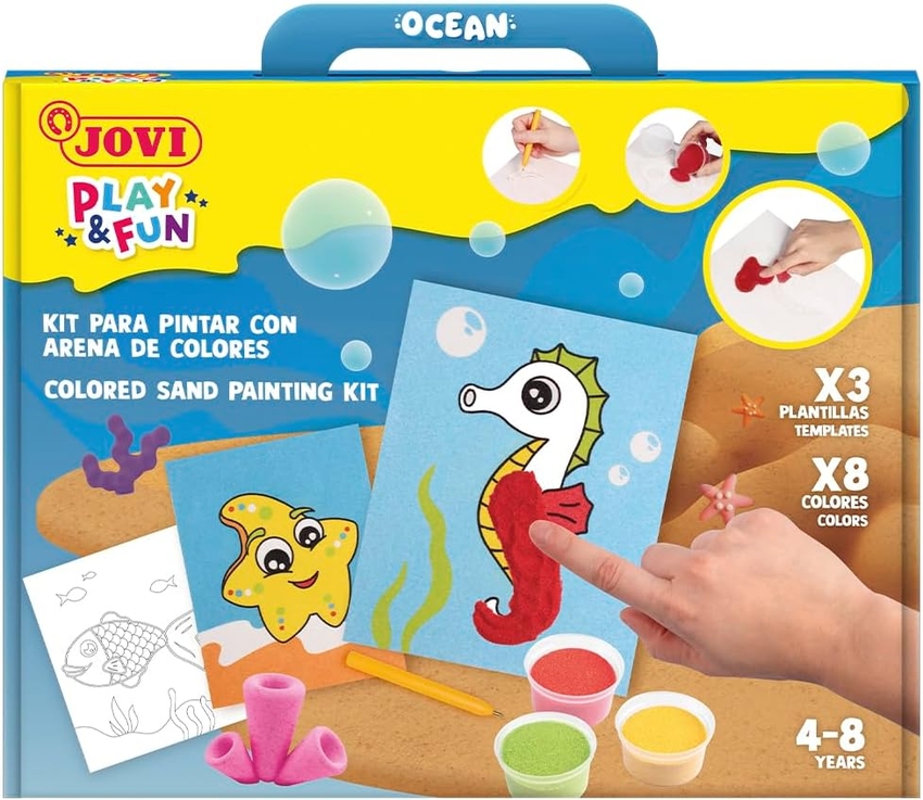 Kit pinta con arena de colores animales marinos play &amp;fun