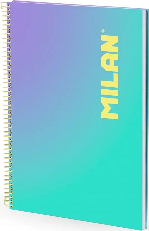 [57143E90SNGR] Cuaderno espiral A4 90h 90g. cuadrícula 5x5 microperforado serie Sunset turquesa