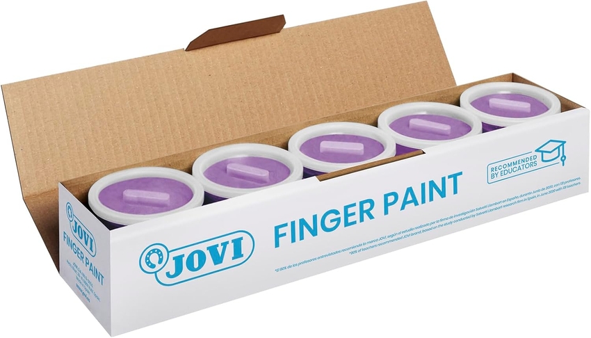 [56023] ESTUCHE 5 BOTES PINTURA DEDOS JOVI 125ML VIOLETA