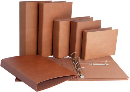 CARPETA Fº 2 ANILLAS 25MM CARTON CUERO FORRADO
