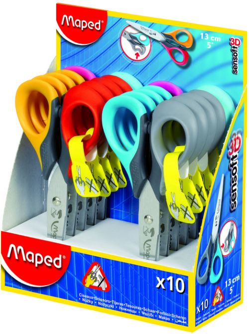 [693501] EXP 10 TIJERA ESCOLAR SENSOFT 13CM ZURDOS