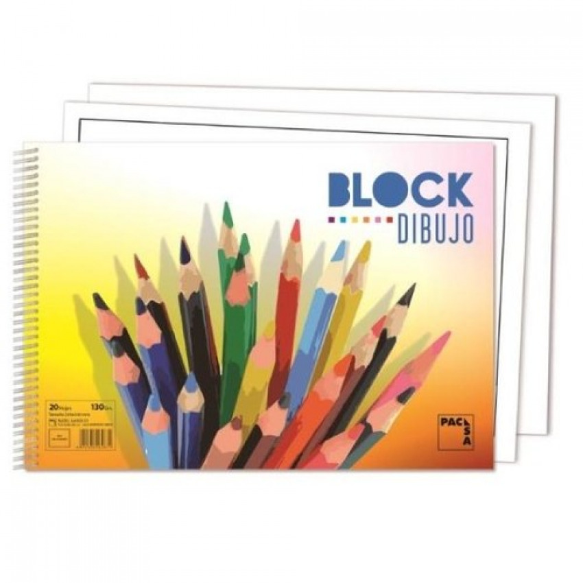 [18836] Block dibujo espiral 230x330mm 20h 130g. liso con recuadro